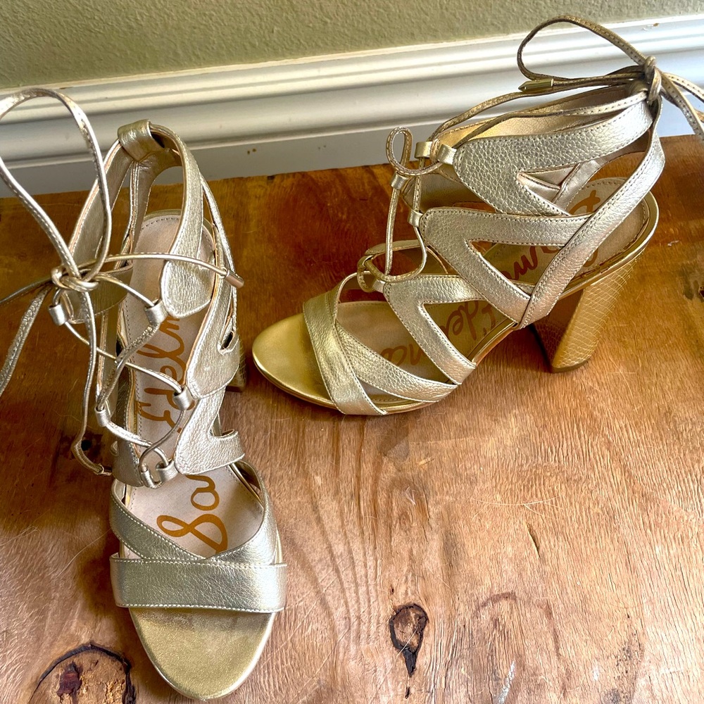 Sam Edelman Gold Cage Sandals